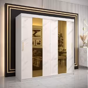 Obrazek Szafa Platinum Pole 200 biały marmur/biały 