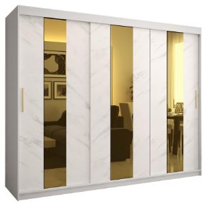 Obrazek Szafa Platinum Pole 250 biały marmur/biały 