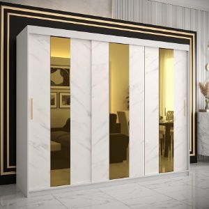 Obrazek Szafa Platinum Pole 250 biały marmur/biały 