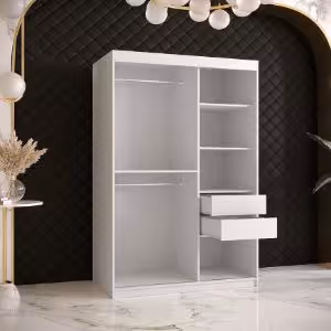 Obrazek Szafa Platinum Pole 120 biały marmur/czarny 