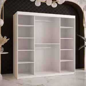 Obrazek Szafa Platinum Pole 180 biały marmur/czarny 