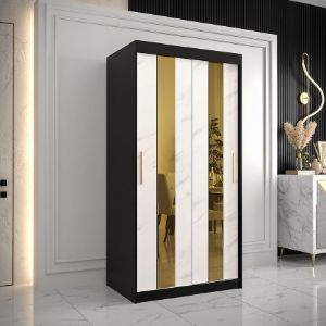 Obrazek Szafa Platinum Pole 100 czarny marmur/biały 