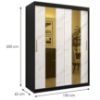 Obrazek Szafa Platinum Pole 150 czarny marmur/biały 