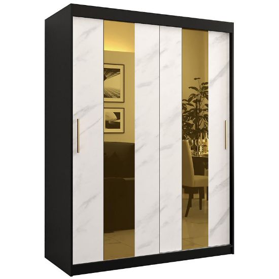 Obrazek Szafa Platinum Pole 150 czarny marmur/biały 