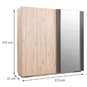 Obrazek Szafa Allmo AL15 dąb estana jasny/antracyt