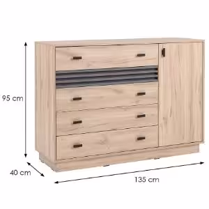 Obrazek Komoda Allmo AL17 dąb estana jasny/antracyt