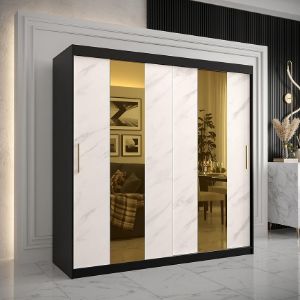 Obrazek Szafa Platinum Pole 200 czarny marmur/biały 