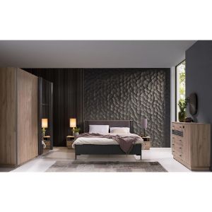 Obrazek Szafka nocna Allmo AL20 dąb estana jasny/antracyt