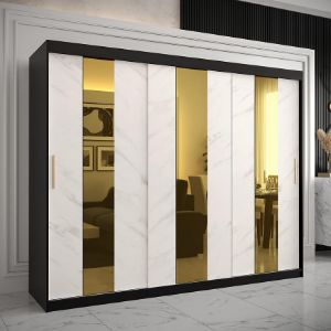 Obrazek Szafa Platinum Pole 250 czarny marmur/biały 