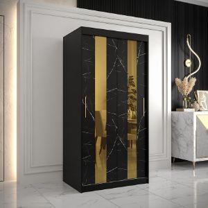Obrazek Szafa Platinum Pole 100 czarny marmur/czarny 