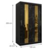 Obrazek Szafa Platinum Pole 120 czarny marmur/czarny 