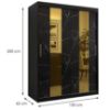 Obrazek Szafa Platinum Pole 150 czarny marmur/czarny 