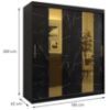 Obrazek Szafa Platinum Pole 180 czarny marmur/czarny 