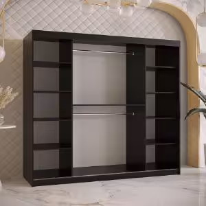 Obrazek Szafa Platinum Pole 200 czarny marmur/czarny