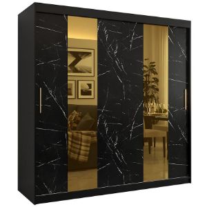 Obrazek Szafa Platinum Pole 200 czarny marmur/czarny