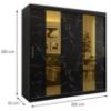 Obrazek Szafa Platinum Pole 200 czarny marmur/czarny