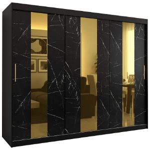 Obrazek Szafa Platinum Pole 250 czarny marmur/czarny