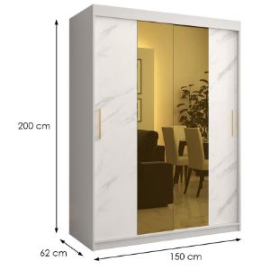 Obrazek Szafa Platinum T1 150 biały marmur/biały 