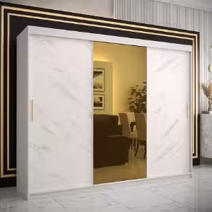 Obrazek Szafa Platinum T1 250 biały marmur/biały 