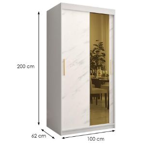 Obrazek Szafa Platinum T2 100 biały marmur/biały 
