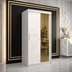 Obrazek Szafa Platinum T2 100 biały marmur/biały 