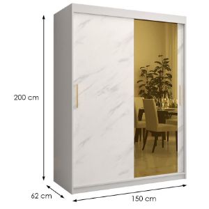 Obrazek Szafa Platinum T2 150 biały marmur/biały