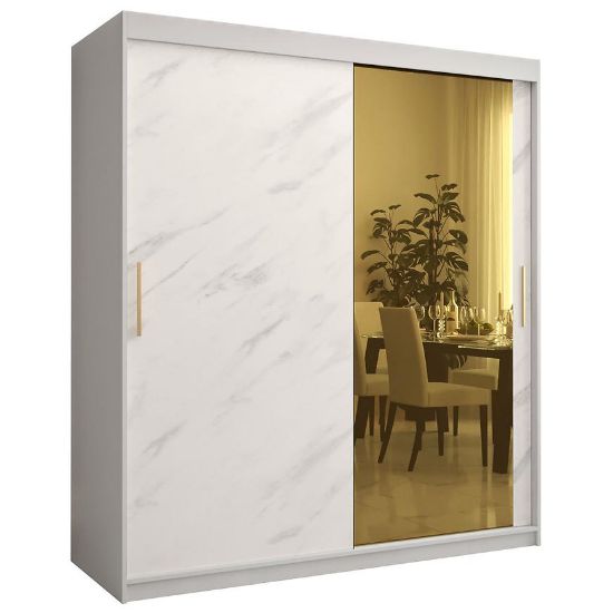 Obrazek Szafa Platinum T2 180 biały marmur/biały 