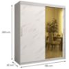 Obrazek Szafa Platinum T2 180 biały marmur/biały 