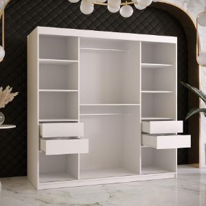 Obrazek Szafa Platinum T2 180 biały marmur/biały 