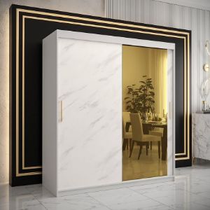 Obrazek Szafa Platinum T2 180 biały marmur/biały 