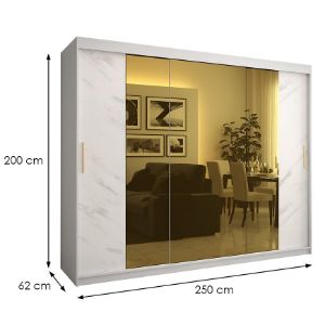 Obrazek Szafa Platinum T2 250 biały marmur/biały 