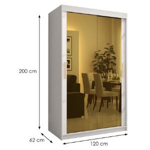Obrazek Szafa Platinum T3 120 biały marmur/biały 