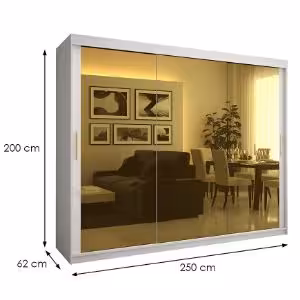 Obrazek Szafa Platinum T3 250 biały marmur/biały 