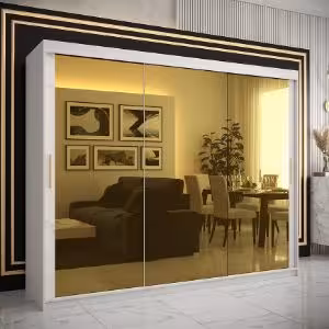 Obrazek Szafa Platinum T3 250 biały marmur/biały 