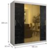 Obrazek Szafa Platinum T1 180 biały marmur/czarny 