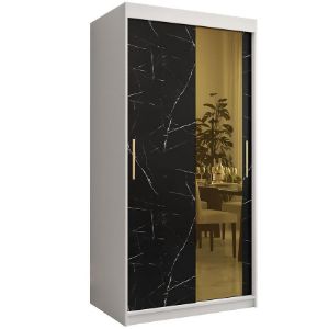 Obrazek Szafa Platinum T2 100 biały marmur/czarny 