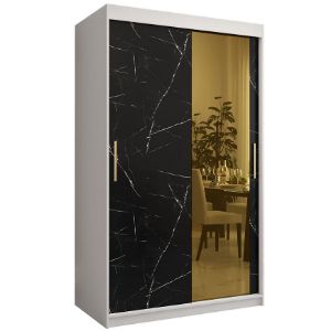 Obrazek Szafa Platinum T2 120 biały marmur/czarny 