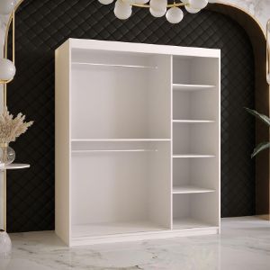 Obrazek Szafa Platinum T2 150 biały marmur/czarny 