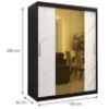 Obrazek Szafa Platinum T1 150 czarny marmur/biały 