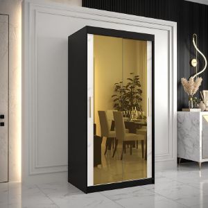 Obrazek Szafa Platinum T3 120 czarny marmur/biały 