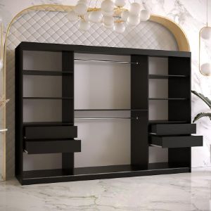 Obrazek Szafa Platinum T3 250 czarny marmur/biały 