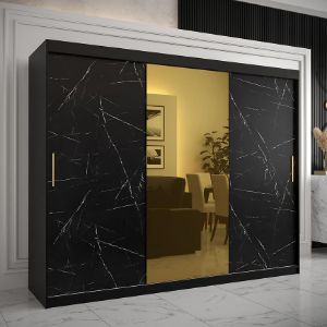 Obrazek Szafa Platinum T1 250 czarny marmur/czarny 