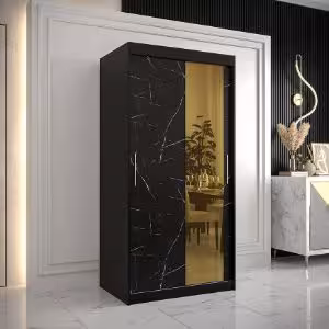 Obrazek Szafa Platinum T2 100 czarny marmur/czarny 