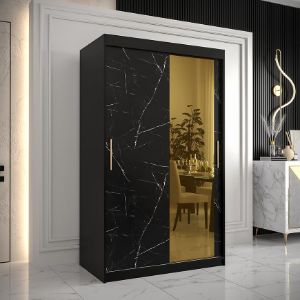 Obrazek Szafa Platinum T2 150 czarny marmur/czarny 