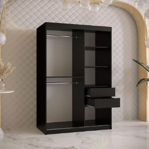 Obrazek Szafa Platinum T2 150 czarny marmur/czarny 