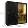 Obrazek Szafa Platinum T2 200 czarny marmur/czarny 
