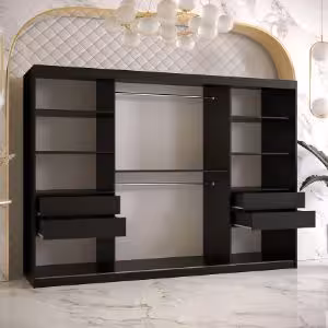 Obrazek Szafa Platinum T2 250 czarny marmur/czarny 