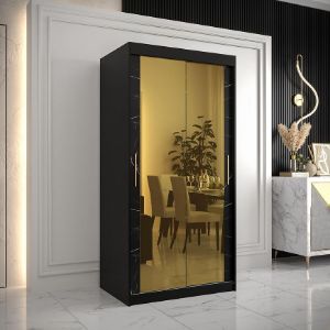 Obrazek Szafa Platinum T3 100 czarny marmur/czarny 