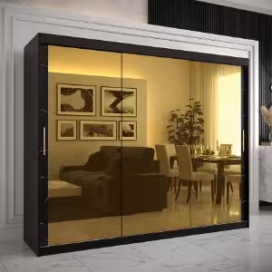 Obrazek Szafa Platinum T3 250 czarny marmur/czarny 