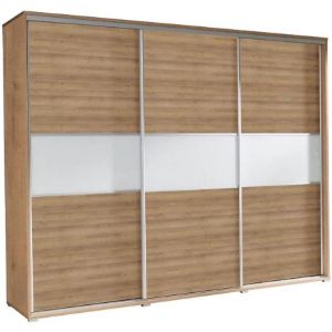 Obrazek Szafa Florencja dąb riviera/białe szkło 277 cm